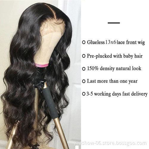 wholesale body wave raw  cuticle aligned  high quality indian glueless virgin hair  lace front  wig hd lace